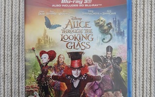 Alice Through the Looking Glass (Blu-ray 3D) (uusi)