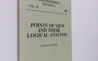 Antti Hautamäki : Points of View and Their Logical Analysis