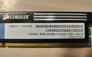 CORSAIR 8GB DDR3 Muisti (2kpl)