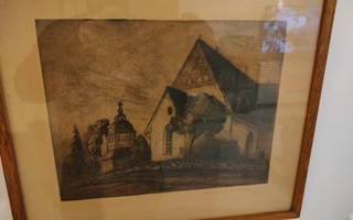Mustaliitu piirros kirkko 1923