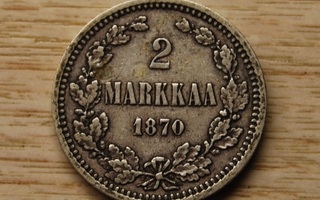 2 Markkaa 1870 Hopeaa Aleksenteri II