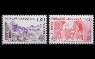 Andorra Fr 334-5 ** Europa suuria saavutuksia (1983)