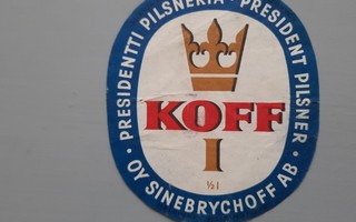 Etiketti olut Presidentti pilsneriä I Koff