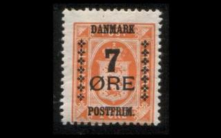 Tanska 159 ** Virkamerkki-päällep. 7/1 öre (1926)