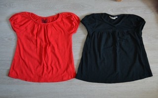 H&M musta tunika 104cm ja H&M punainen tunika / paita 122cm