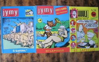 Kolme Jymy / Huuli - lehteä 70-luvulta
