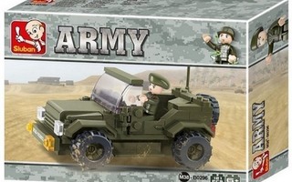 Sluban Army M38-B0296 Jeep, 121 palikkaa, 1 hahmo *UUSI*