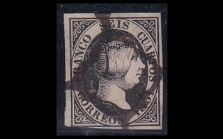 Espanja 6w o Isabella II 6 C normaali pap. (1851)