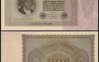 Saksa Germany 100000 Mark 1923 sn029 Ro82a aUNC ALE!