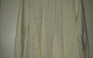 UUSI, Ihana valkoinen neuletakki hupulla, koko 158/164 cm