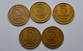 Venäjä -5 kopeekka 1981,83,85,88,89