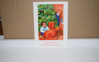 postikortti   Lapset joulukuusi lahja  (T)