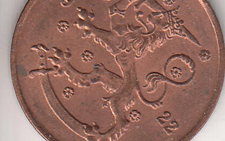 5 penniä 1922 KL 8-9