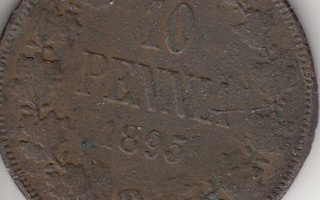 10 penniä 1895  kl 3-4