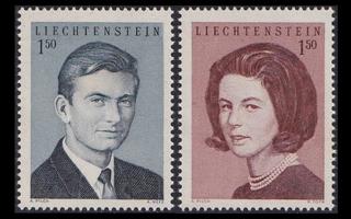 Liechtenstein 478-9 ** Kuninkaalliset häät (1967)