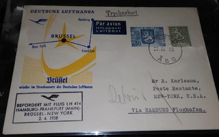 Lufthansa Lentokuori Usaan 1958 PK450/19