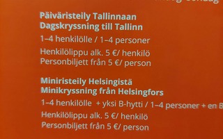 Viking etukortti Tallinnaan. Reitti/päivä/miniristeily