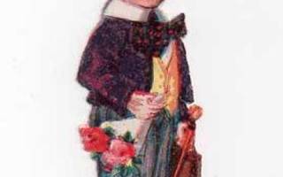 WANHA / Keltahattuinen poika ja ruusukimppu. 1900-l.