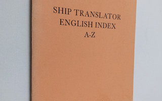 Holger E. Eklund : Ship translator English index A-Z