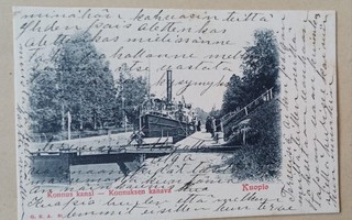 Kuopio, Konnuksen kanava, silta, höyrylaiva, p. 1902