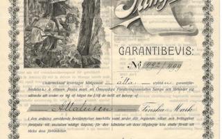 v. 1910 vakuutuskirja (?) SAMPO-vak.yhtiö (summa 8000 mk)