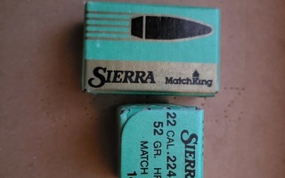 Kiväärin luoti .224 Sierra 52 gr Matchking (200 kpl)