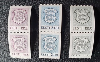 Viro Eesti 3 paria leimaamattomia postimerkkejä