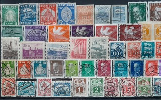 EESTI/VIRO 1918-40 (+WWII 1941) postimerkkejä 47 kpl **/*/o