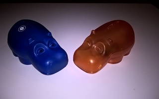 OP Hippo lippaat 2 kpl - sininen & oranssi