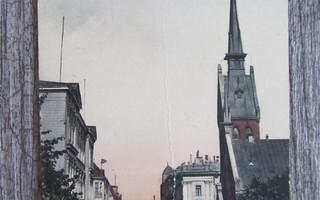HELSINKI.....Unioninkatu ja saksalainen kirkko, vanha kortti