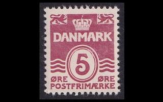 Tanska 244x ** Aaltoviiva 5 öre (1938)