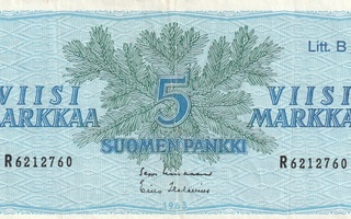 Suomi  5 markkaa  1963  Litt. B R6212760