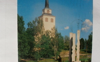 Kiuruvesi, kirkko ja Raivaajapatsas, väripk, p. 1993