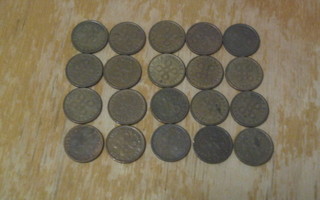 5 pennin kolikoita 70-luvulta