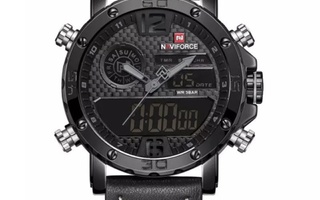 Naviforce Luxury Quartz Kronografi rannekello musta