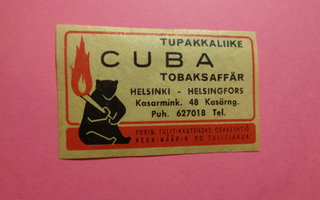 TT-etiketti Tupakkaliike Tobaksaffär Cuba, Helsinki