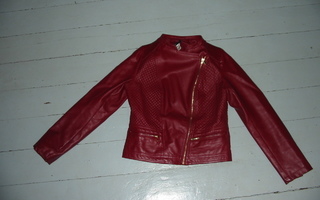 Naisten punainen biker takki, koko 36