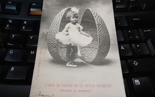 Pieni Ballerina Tyttö ja Munakori v.1903 PK44 ALE!