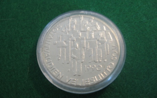 100 mk hopea juhlaraha Sotainvalidit - 1990