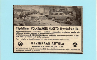 Volkswagen-huolto Hyvinkäällä - lehtimainos A5 laminoitu