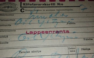 VR Lappeenranta Asemaleima Kiitotavarakortti PK140/8