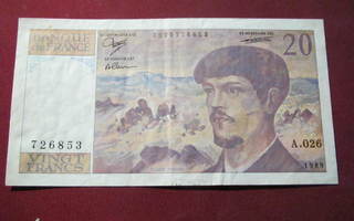 20 francs 1989 Ranska-France