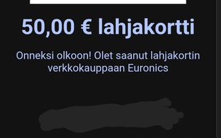 Euronics 50€ lahjakortti
