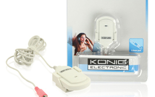 König Clip-on mikrofoni, 1.8m, 3.5mm, valkoinen *UUSI*