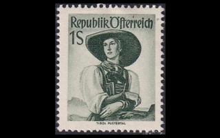 Itävalta 912 ** Kansallispukuja 1 S vihreä (1948)