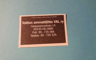 TT-etiketti Valtion ammattiliitto VAL ry, Helsinki