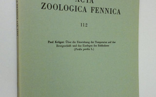 Paul Kruger : Acta Zoologica Fennica 112, 1965 : Uber die...