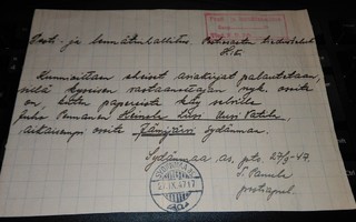 Sydänmaa as. Siltaleima Asiakirjalla 1947 PK500/8