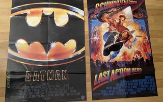 Batman ja Last Action Hero Schwarzenegger julisteet