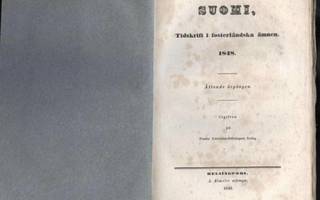 Suomi Tidskrift i fosterländska ämnen 8.vsk 1848  nid.1849